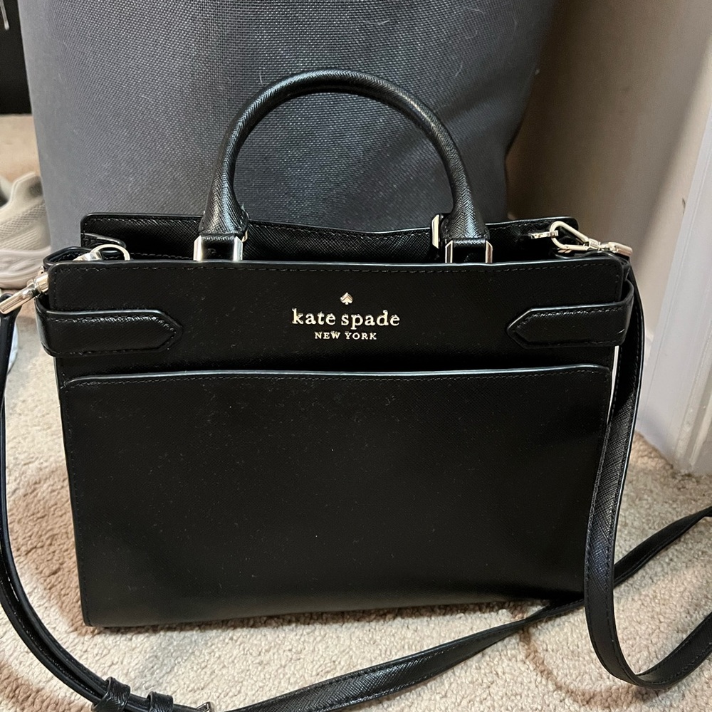 Kate Spade Black Satchel with Gold Accents
